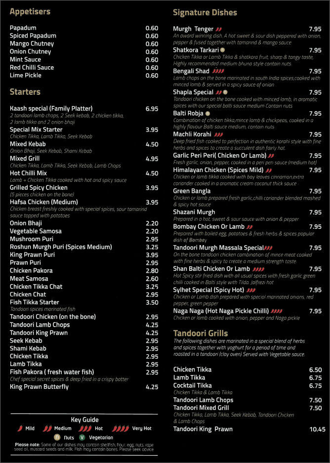 Menu Front Page